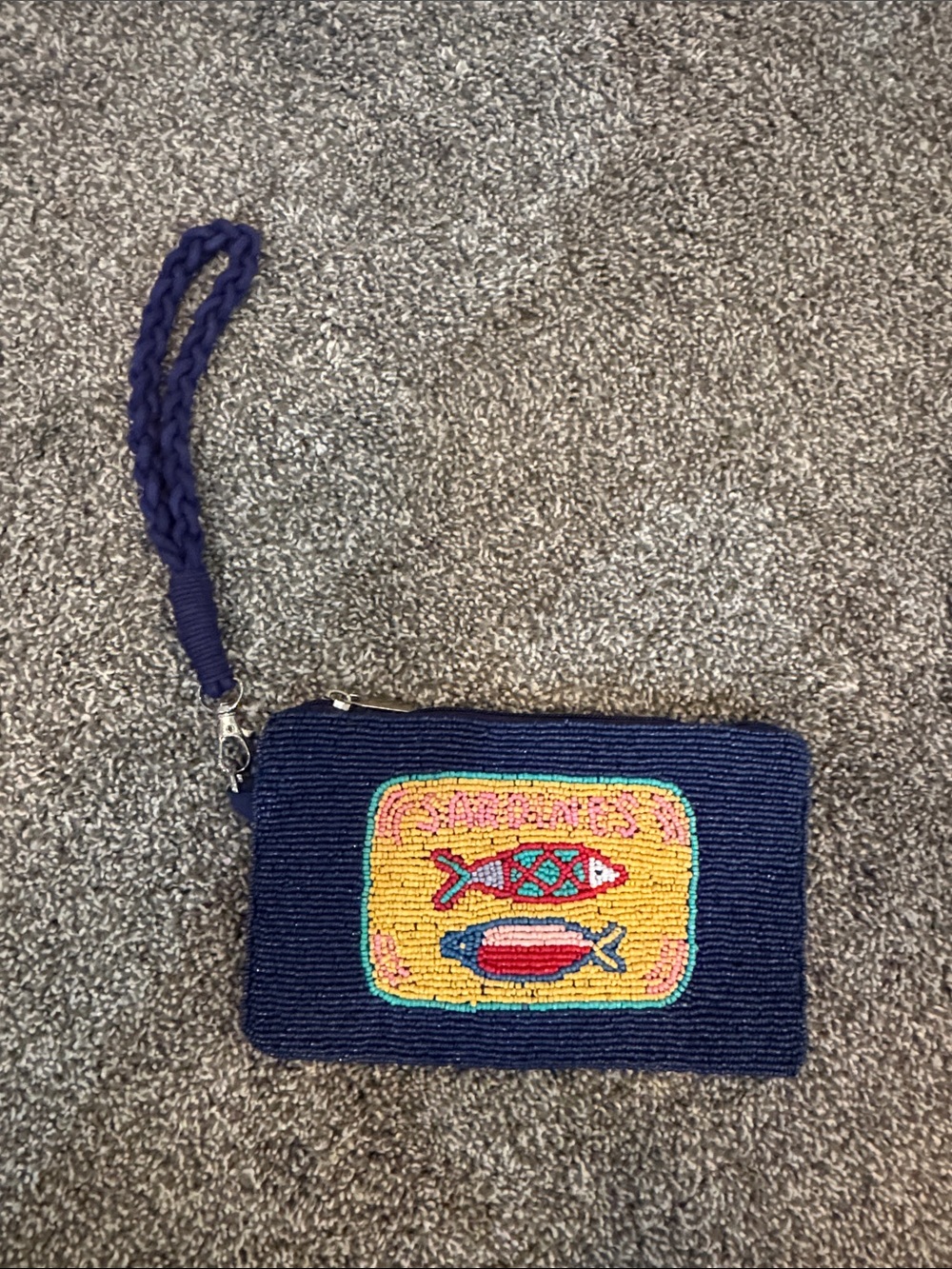 No Boundaries Navy Beaded Fish Wristlet Vacation